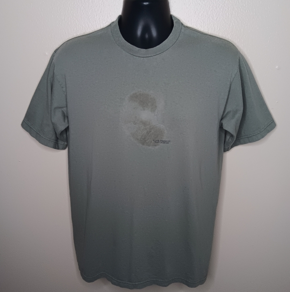 Vintage 90s Elvis Presley  Graceland Adult Medium Band T-shirt Sage Tee Made USA